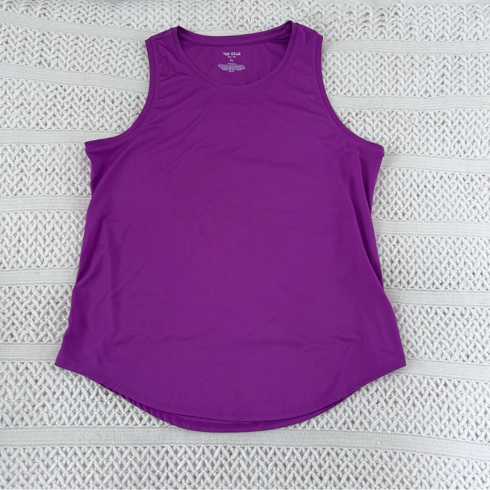 ⭐ Tek Gear Dry Tek Womens XL Magenta Sleeveless Athletic Tank Top Workout Gym